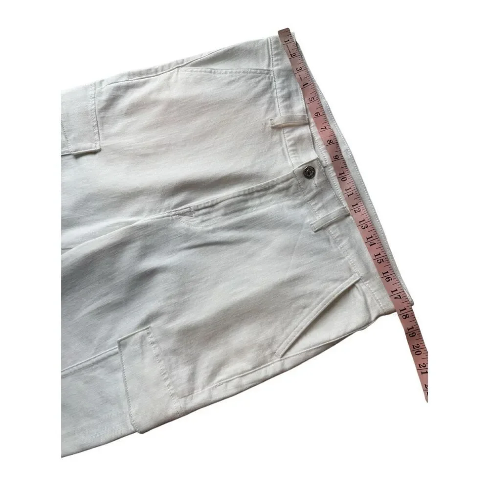 7 For All Mankind Logan High-Rise Cargo straight-leg Jeans In Bright White